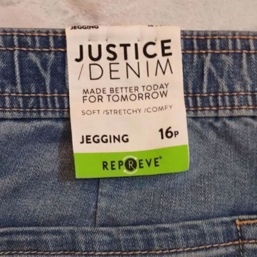 Justice Pull On Elastic Waist Jeggings made with Recycled‎ Plastic Sz 16Plus